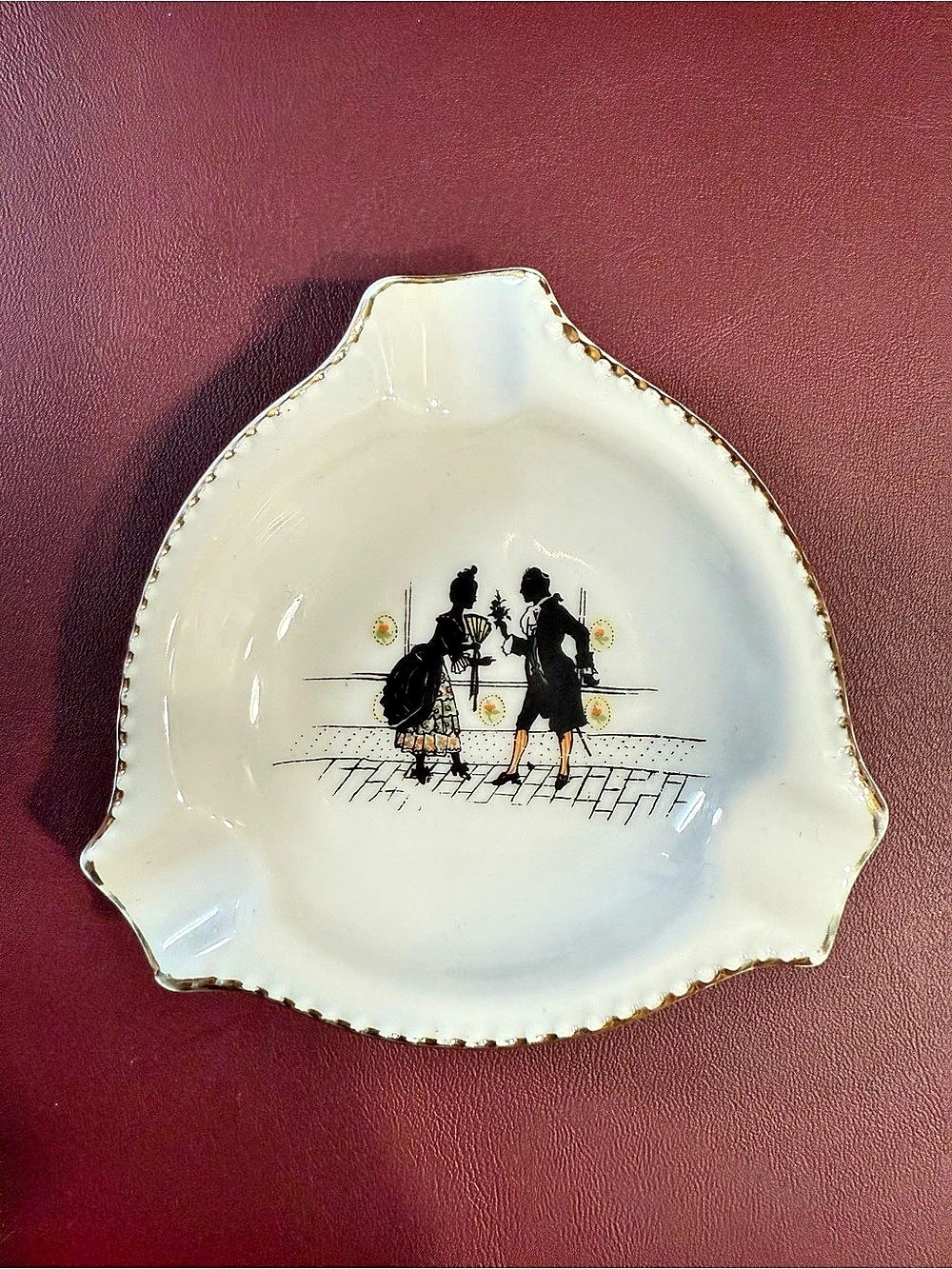 Vintage Schumann Bavaria Fine Porcelain Silhouette Trinket Dish Backstamp